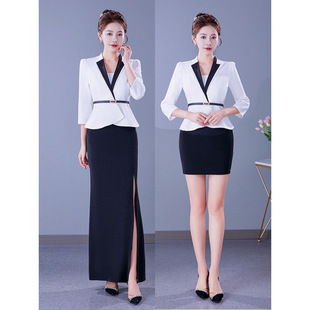 Ktv Bar Princess Uniform Dj Nightclub New Red Long Skirt Waiter Work Uniform Women's Autumn and Winter Suit