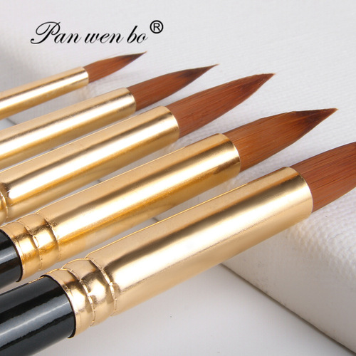 Set of 5 Pencil Brush for Cross-border Watercolor Gouache Oil Painting, Wholesale Art Drawing Brush Nylon Hair Paint Brush