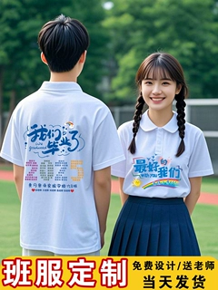 毕业季班服定运动会POLO衫小学生幼儿园同学聚会衣服广告文化衫