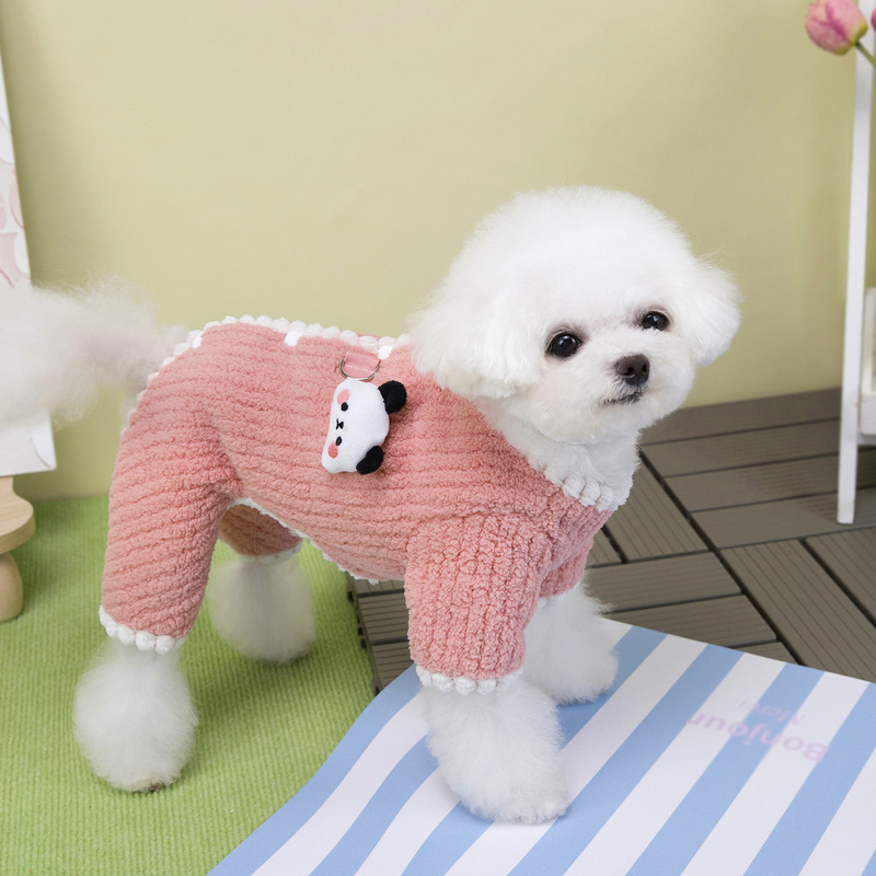 狗狗衣服宠物服装小型犬猫咪秋冬保暖舒适有弹性25背开四腿绒衣|undefined