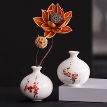 手绘花瓶陶瓷玉净瓶无孔水培花插花瓶家居桌面酒店装饰摆件跨境