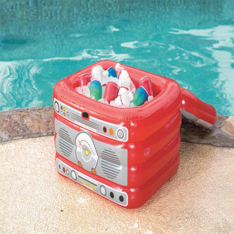 Party vintage inflatable water record player ice bucket swimming refrigerator floating Refrigerated insulation box Cold Drink Cabinet record player