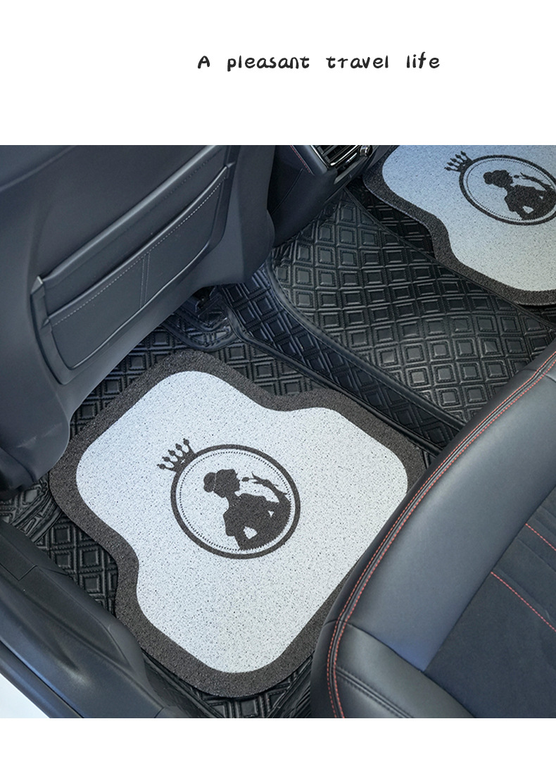 Car Mat Silk Ring Crown Printing Anti-Dirty Waterproof Car Mat Fashion Goddess Car Decorative Mat Women