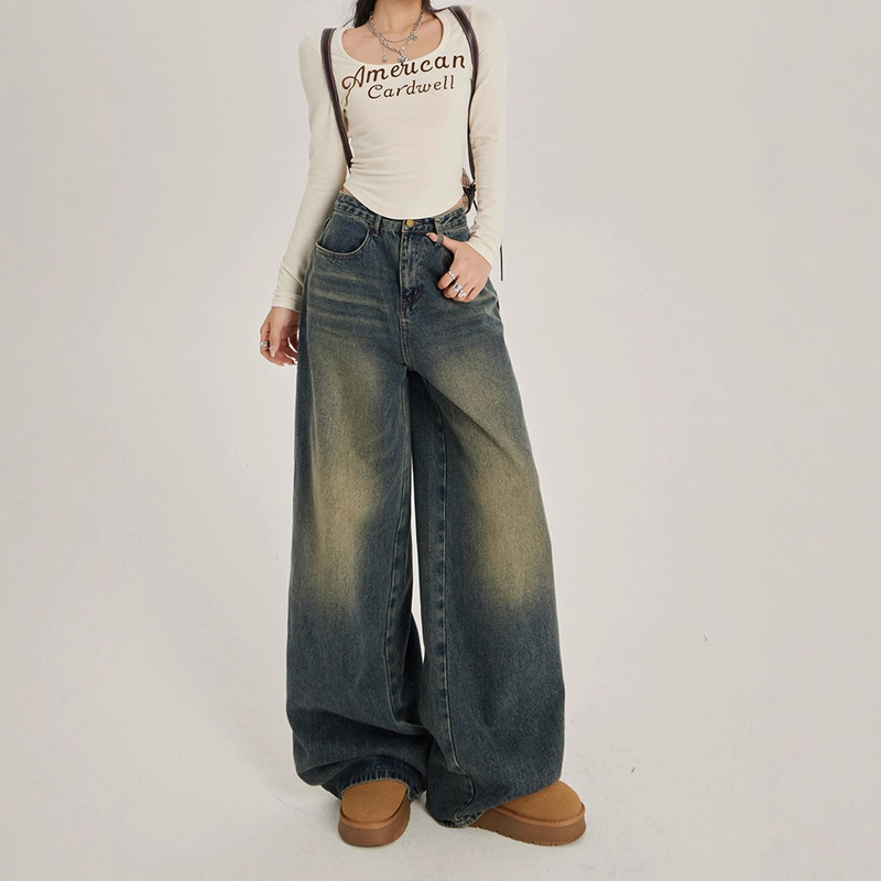 American High-Waisted Wide-Leg Jeans for Women Spring & Fall New Style 2025 Trendyy New Style This Year's Popular Women's Pants American High-Waisted Wide-Leg Jeans for Women Spring & Fall New Style 2025 Trendyy New Style This Year's Popular Women's Pants