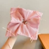 3# pink and white square towel