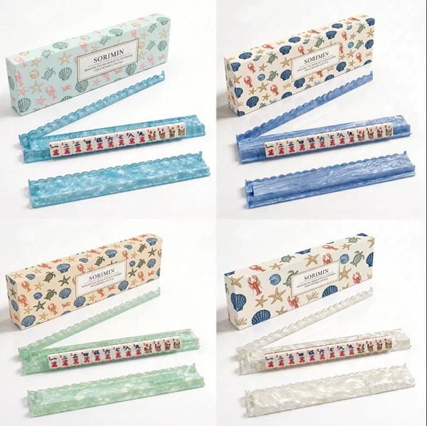 Cross-border desktop anti-slip push ruler, ocean blue, fresh series, thickened mahjong push ruler, card organizer, mahjong push ruler