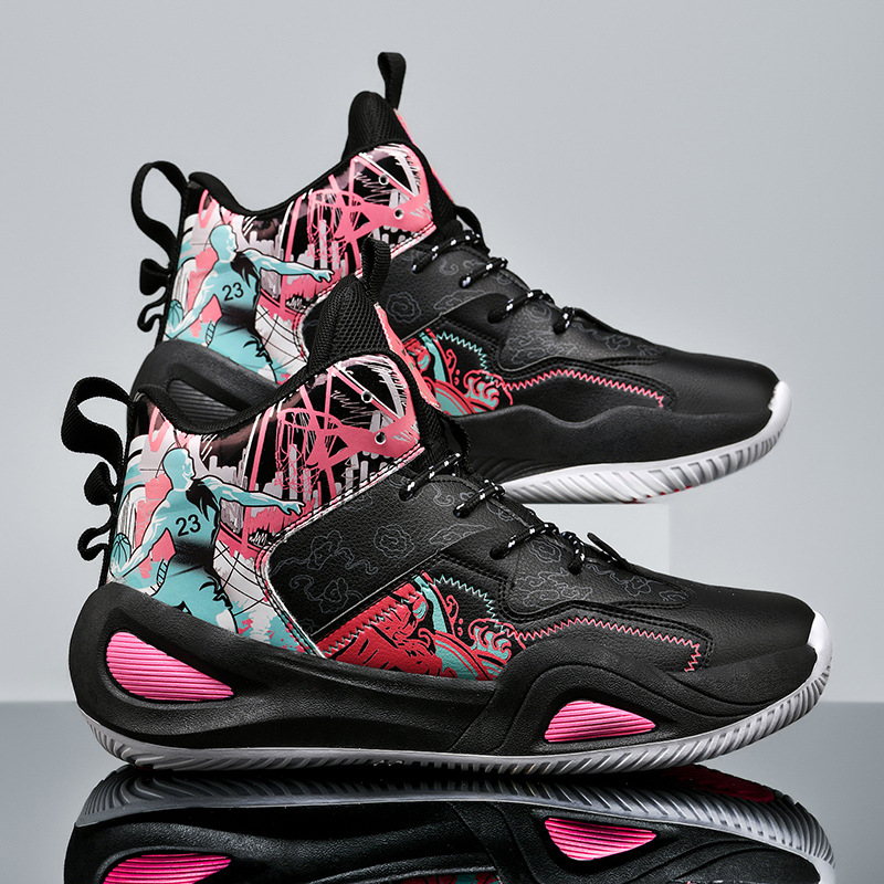 Otoño y invierno nuevo tipo de zapatos de baloncesto de pato pato de cuero hombre respirado zapatos de entrenamiento antideslizantes zapatos de entrenamiento de estudiantes zapatos de mujer