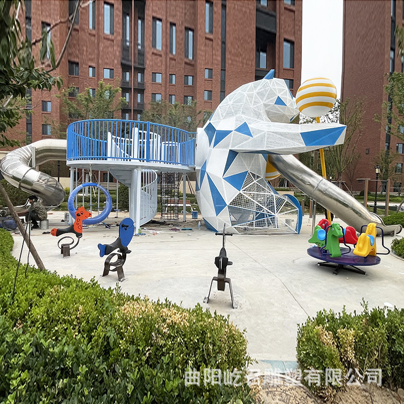 大型屋外ステンレス鋼スライド無動力遊具加工白鋼金属ミラー抽象鉄彫刻|undefined