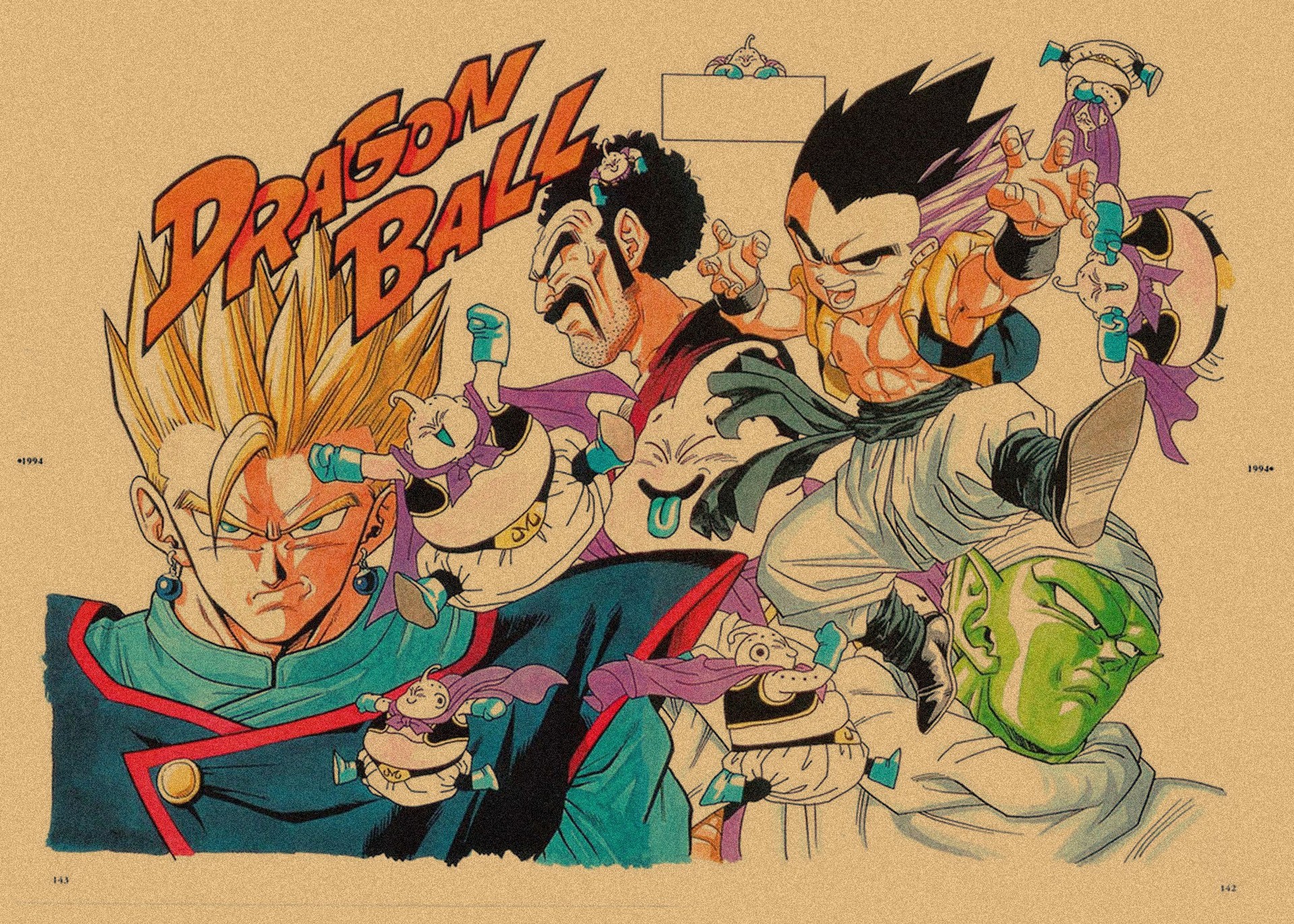 日本式アニメ七龍珠アラレ復古クラフト紙ポスター鳥山明装飾画孫悟空壁画316