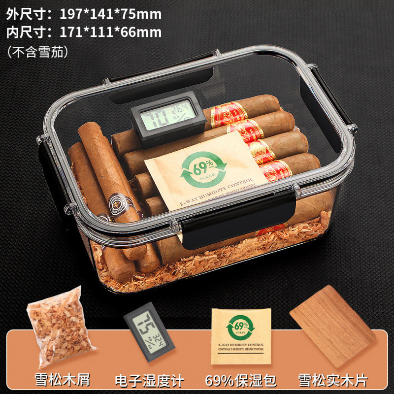 葉巻保湿ボックス、杉の木くず熟成ボックス、ミニタバコキャビネット、加湿器ツールセット、ロックシガーボックス|undefined