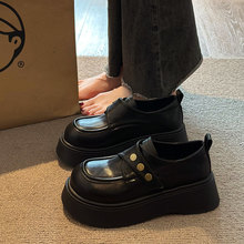 英伦风厚底乐福鞋女2025春季新款百搭黑色小皮鞋日系jk玛丽珍单鞋