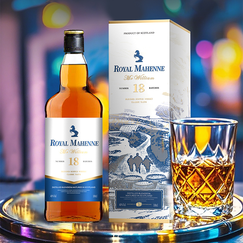 苏格兰调和威士忌1L一件代发 诚招代理醇香瓶装进口原装马赫尼