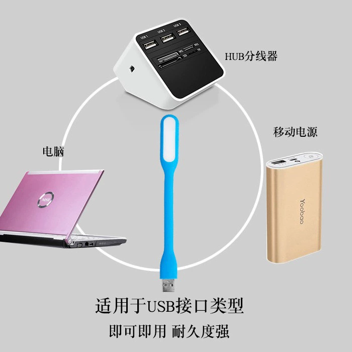 USB портативная светодиодная лампа в стиле Xiaomi, гибкий гусиный шейка 360°, 6 светодиодов, 5V 1.2W защита глаз