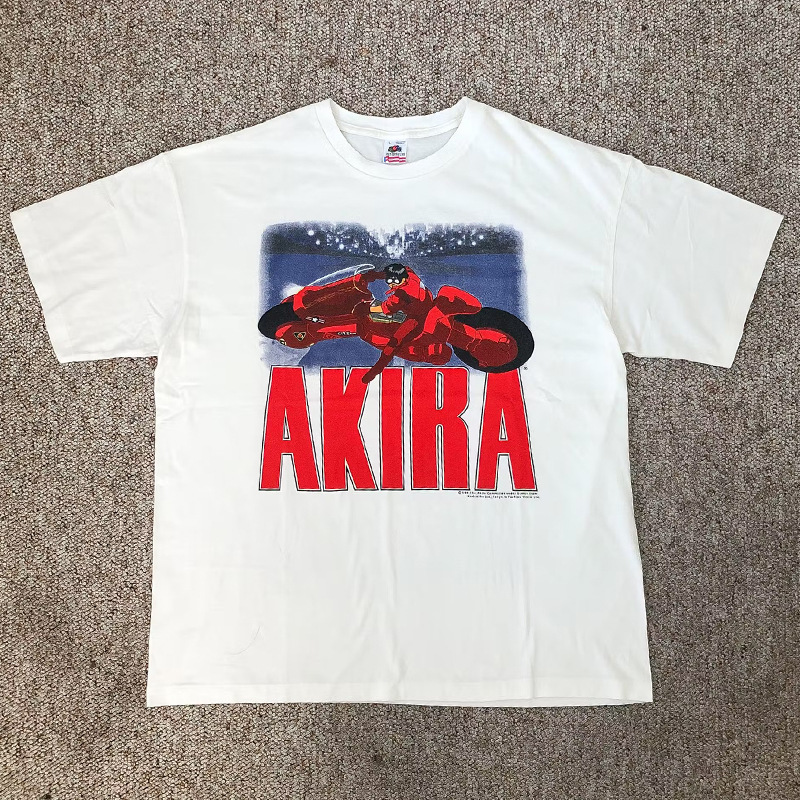 1988年アキーラAKIRAアニメ連名日系レトロ潮牌ヴィンテージ男性綿ゆるいtシャツ