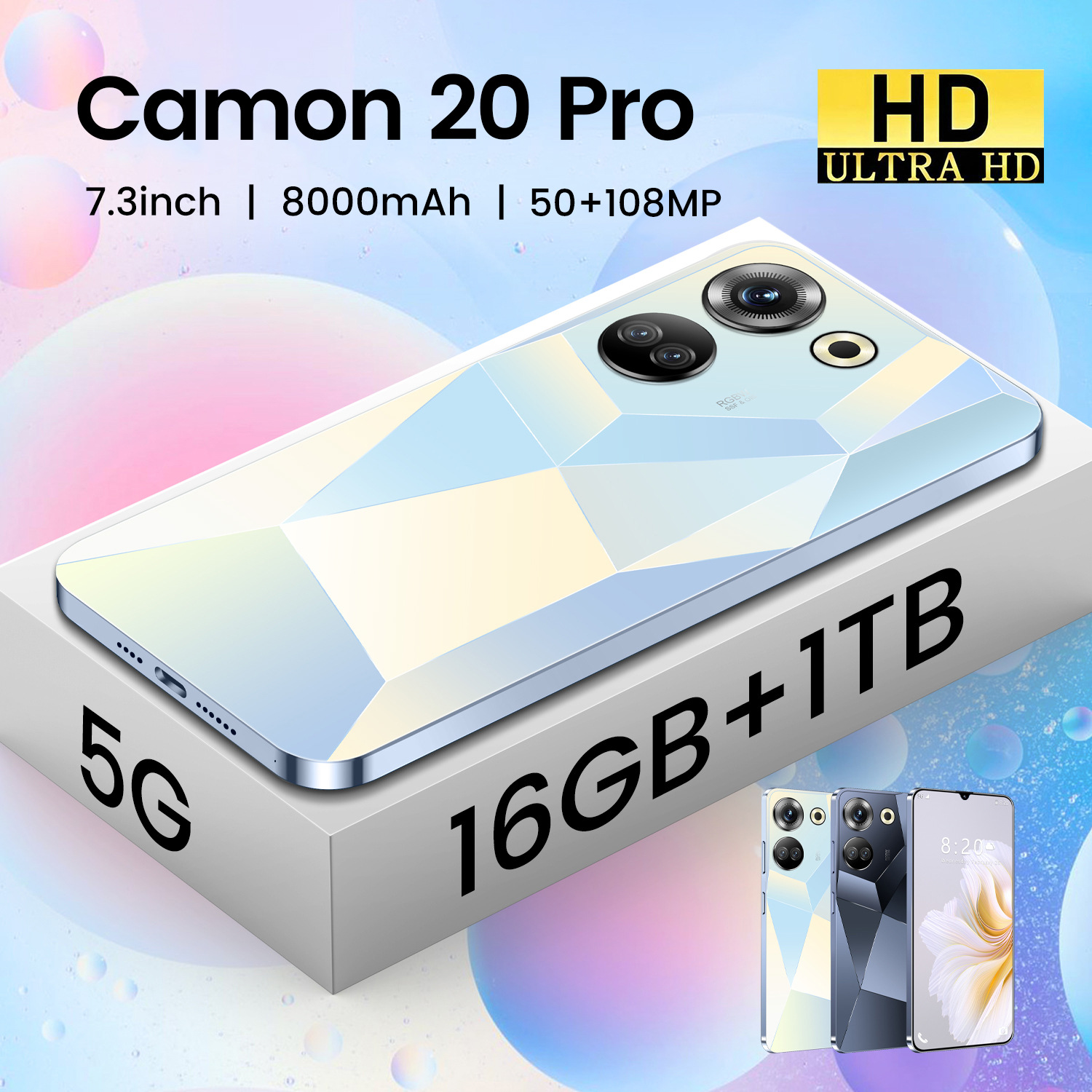 New cross-border Camon 20 Pro7.3-inch HD screen 2 + 16GB smartphone source manufacturer ozon