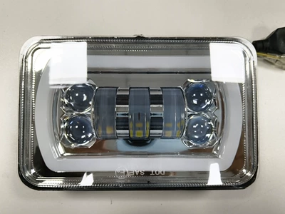 Led Car Headlights 55W with Angel İşçi projektorları - 5inch-square-7-beads-silver-surface-work-light-thick-66mm