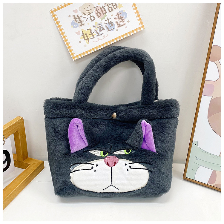 2023 Fashionable and cute cartoon doll small shoulder bag, plush toy single-shoulder crossbody bag, student hand-held mobile phone bag undefined