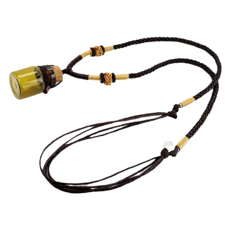 Эфирное масло Ювелирная сетка в наличии оптом 2 мл коричневая бутылка эфирного масла ожерелье флакон духов кулон ювелирные изделия 2 юаня поставка магазина