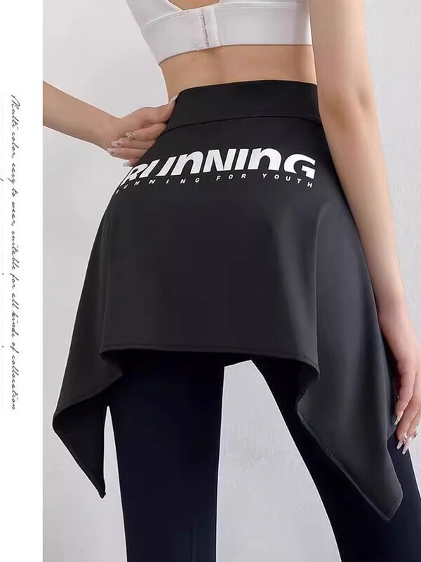 ヨガパンツカバースカート、恥ずかしさ防止ミニスカート、スポーツフィットネスパンツ、お尻カーテン、ランニングエプロン、ワンピースヒップカバースカート|undefined