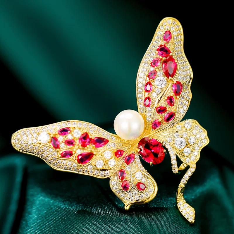 High-end brooch with zircon lapel pin, universal pin, accessory