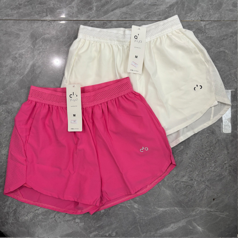2025 Cross-Border Al*Al Loose Sports Shorts for Women, Anti-Exposure Two-In-One Yoga Fitness Three-Quarter Shorts