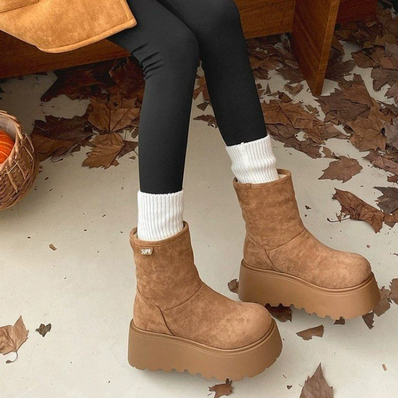 High warm winter boots platform, non-slip shoes