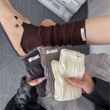 布标堆堆袜女春秋款日系中筒ins潮棉袜搭配勃肯鞋袜子百搭长筒袜