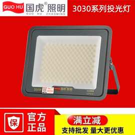 国虎LED防炫投光灯户外防水300W厂房车间泛光灯工地高亮照明灯