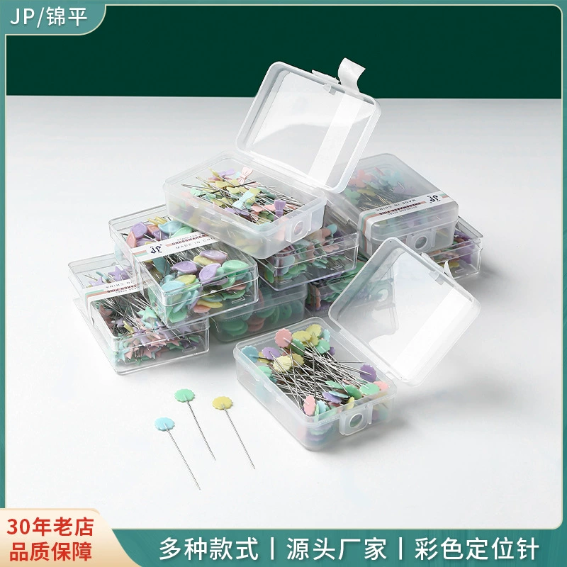 100 шт./Кор. ПП в коробке пуговица галстук-бабочка булавка цветок сливы Ручное шитье лоскутное фиксированная позиционирующая игла