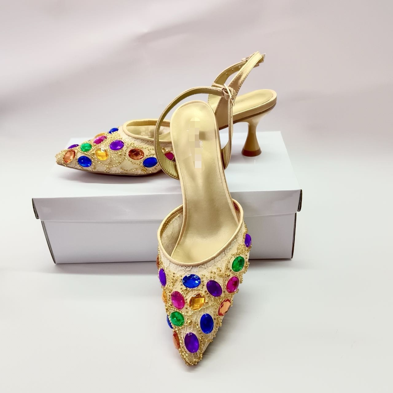 Zapatos de diseño italiano de alta gama para bodas, zapatos de mujer, encaje de diamante de verano, sandalias de talón alto