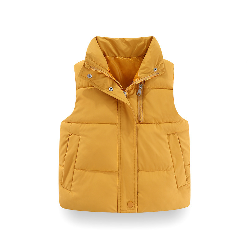 Chaleco de invierno para niños 2025 nuevo chaleco de cremallera coreano para bebés sin mangas grueso abrigo de algodón grueso