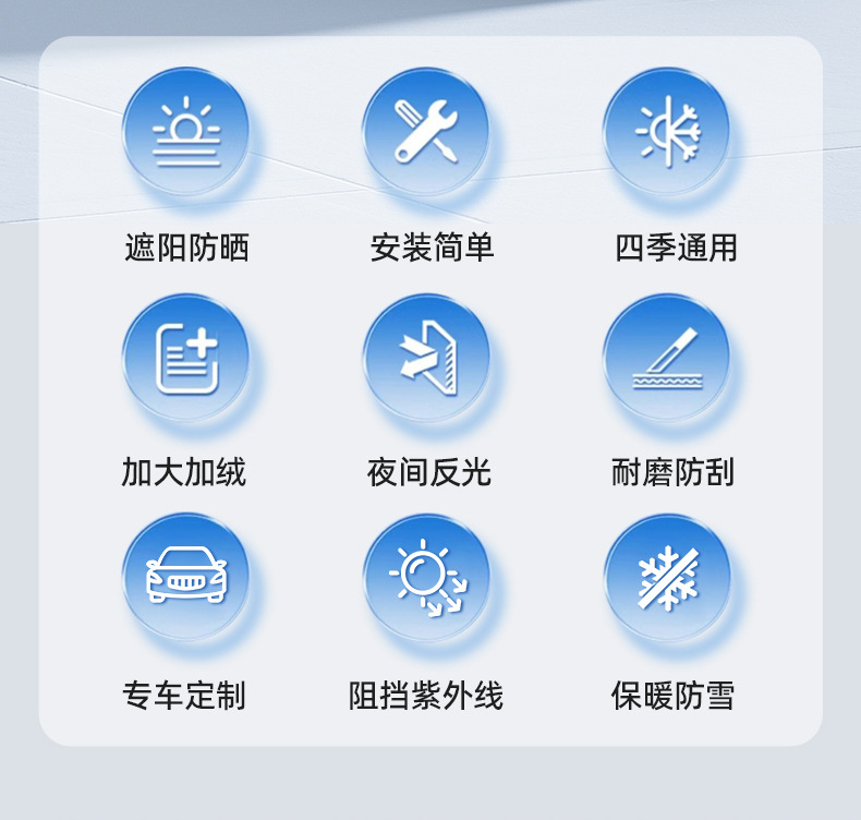 26 Models [Extended Handle Design] Thickened Snow Cover for Front Windshield, Universal for All Seasons, Anti-Freeze Snow Cover