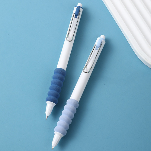  New Soft Grip Sponge Decompression Press Pen Round Grinding Small Tip 0.38 Ink Bag Student Writing Pen