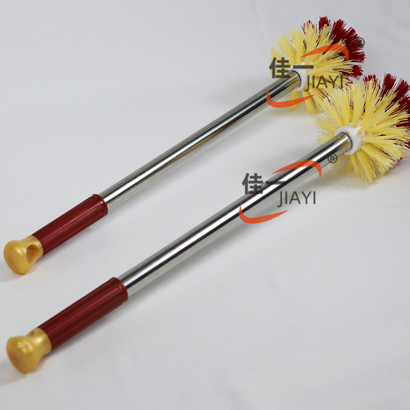 Jiayi 1217 Stainless Steel Sanitary Brush Round Toilet Brush Toilet Cleaning Brush Household Long Handle Sanitary Brush
