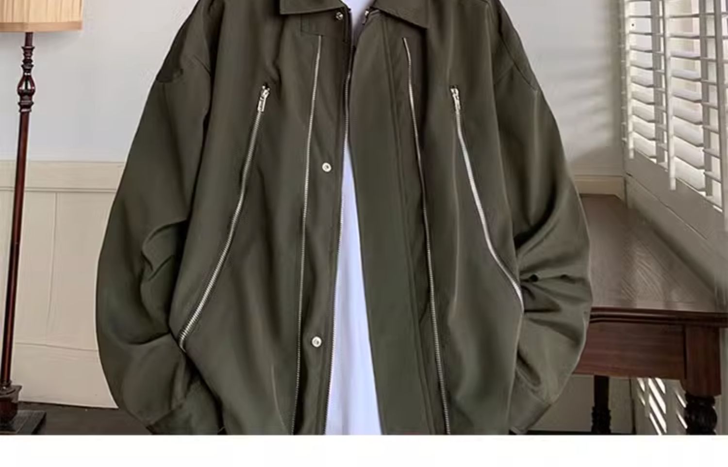 Men's Pilot Jacket Spring Autumn Retro Baseball Workwear Style_voghion.com