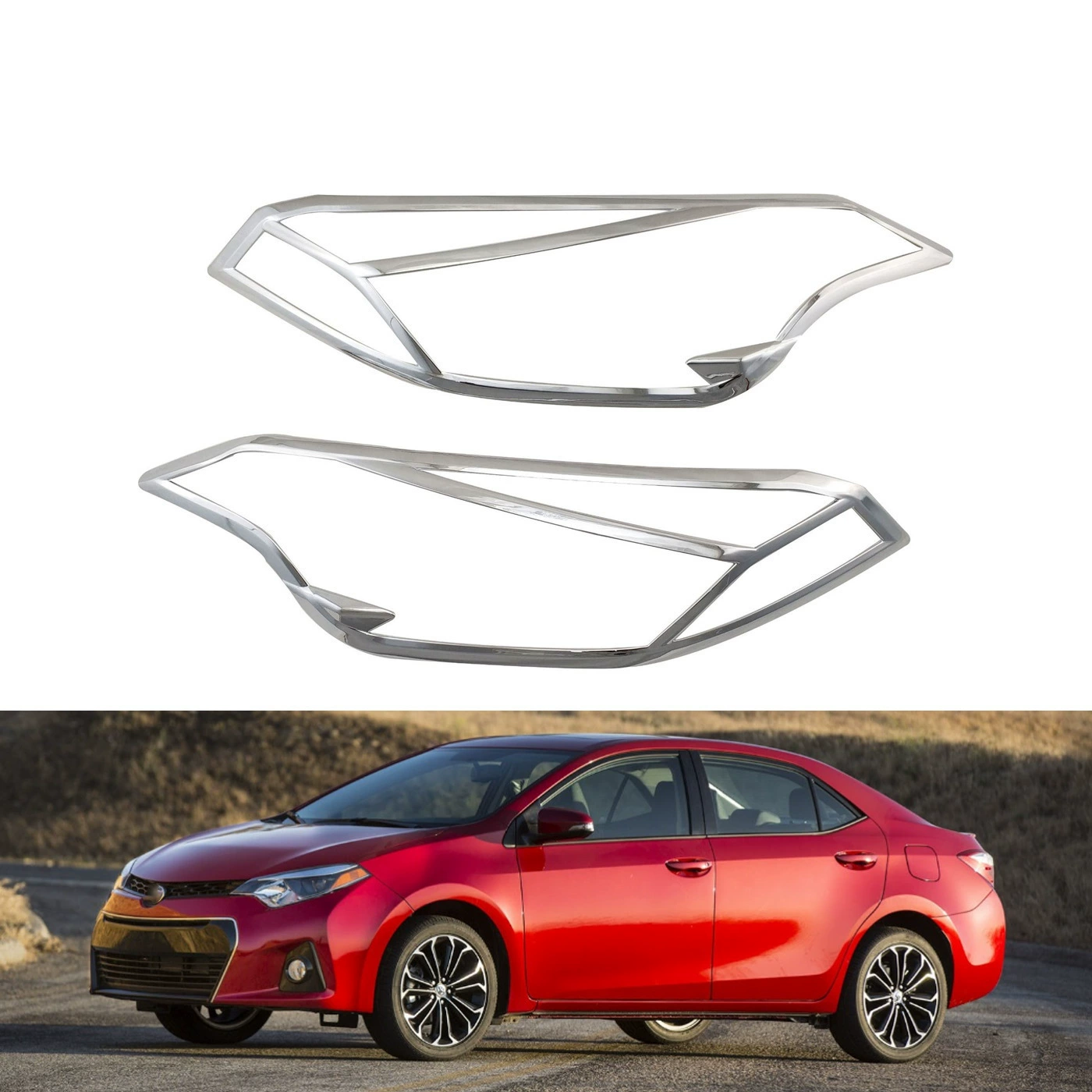 Подходит для Toyota Corolla COROLLA, рамка фары 2014, американская версия, крышка фары, гальваническая нашивка, украшение
