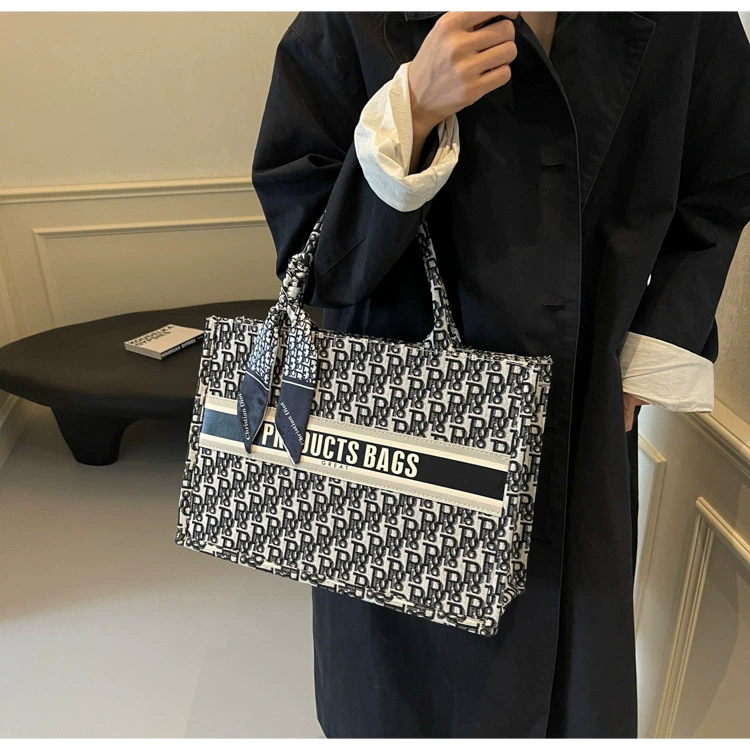 Рукодельная сумка через плечо, модный Tote, жаккардовая ткань, 28×10×20 см, шарф в наборе