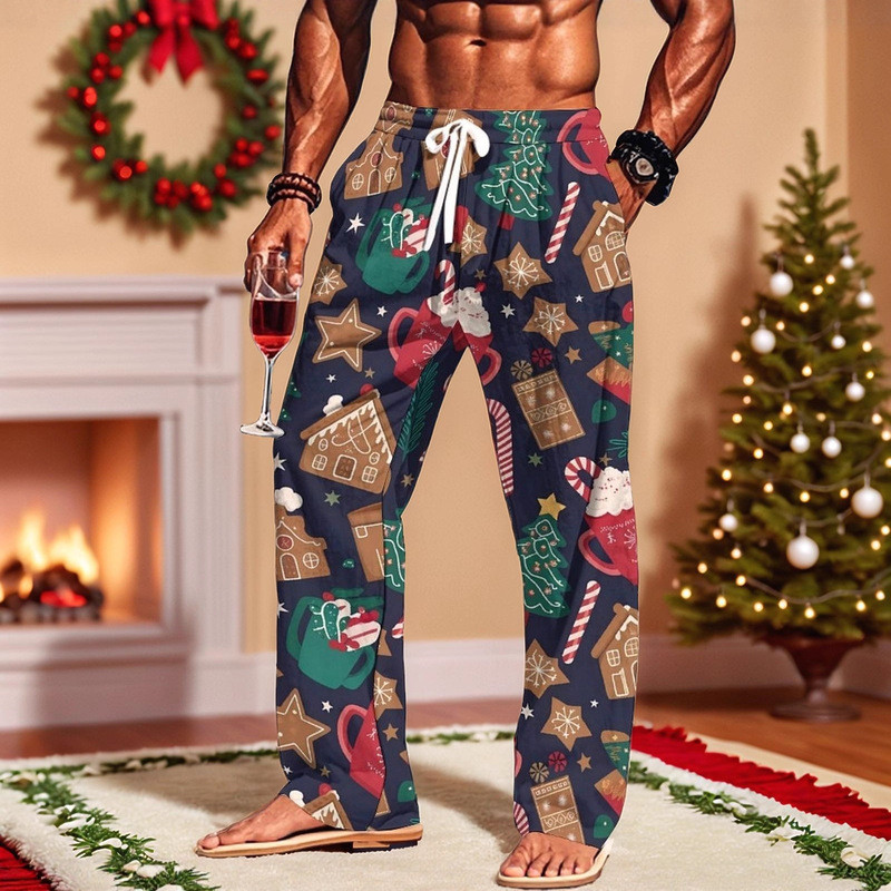 2025 Cross-Border New Products European and American Export 3D Digital Christmas Loose Fashion Casual Versatile Sports Men's Pants 2025 Cross-Border New Products European and American Export 3D Digital Christmas Loose Fashion Casual Versatile Sports Men's Pants
