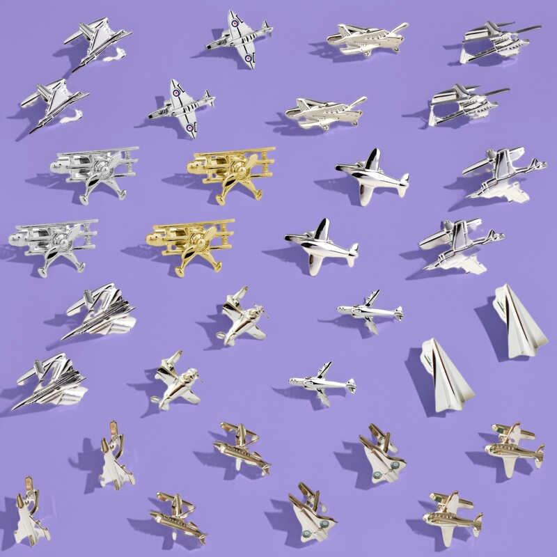 Dongguan Chang'An Spot Cufflinks Helicopter Fighter Model Military Fans Stainless Steel Cufflinks Cuff Nails