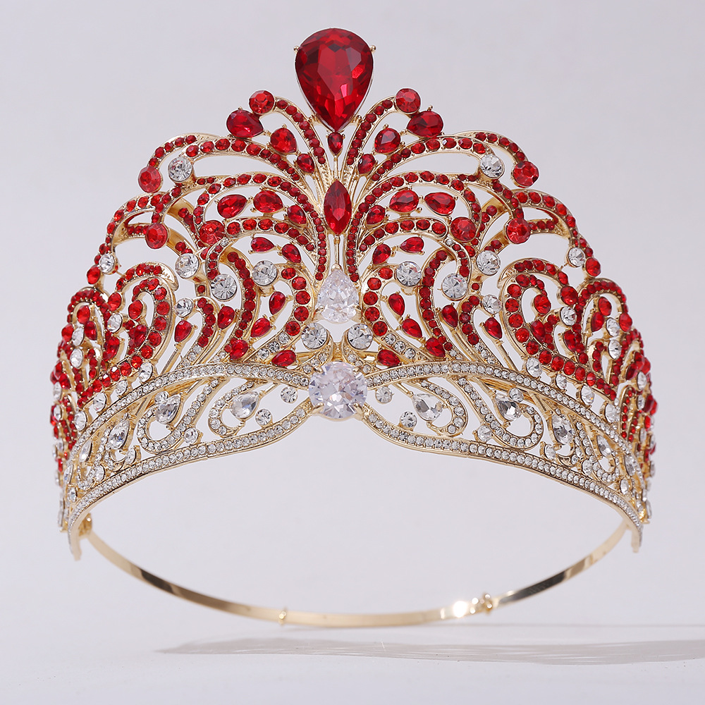 Queen Bridal Crown Alloy Inlay Artificial Crystal Rhinestones Zircon Crown display picture 6