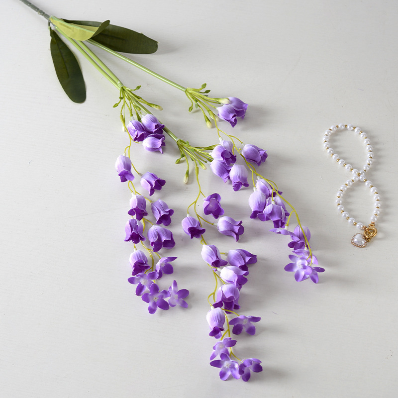 Flores artificiales moradas para bodas, estilo Monet, arreglos florales para el suelo del salón de bodas, flores de seda morado claro.