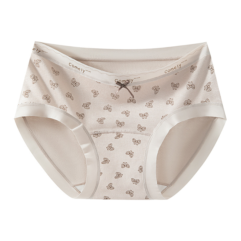 2025 nueva serie con estampado de leopardo pequeño, entrepierna de algodón puro, entrepierna antibacteriana, cintura media, sin costuras, cadera, calzoncillos de mujer sexy