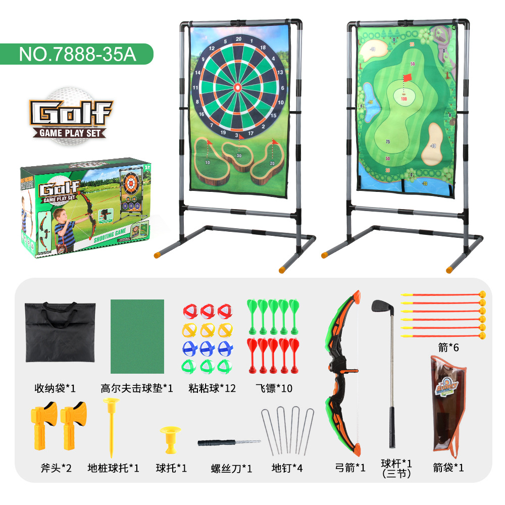 Exportación transfronteriza almohadilla de juego de golf lanzamiento bucle almohadilla de juego 3 - en - 1 juego de lanzamiento portátil de golf