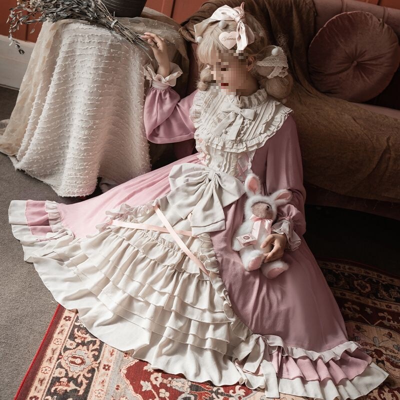 Original Genuine Cream Snow White Op Lolita Long-Sleeve Spring Sweet and Fresh Lolita Dress Original Genuine Cream Snow White Op Lolita Long-Sleeve Spring Sweet and Fresh Lolita Dress