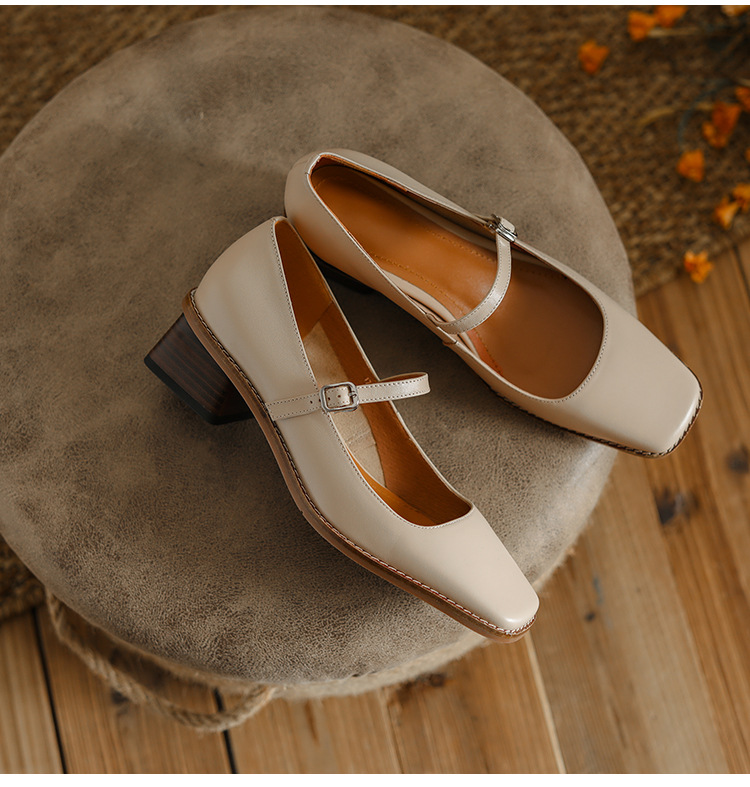 CHIKO Anechka Square Toe Block Heels Mary Jane Shoes