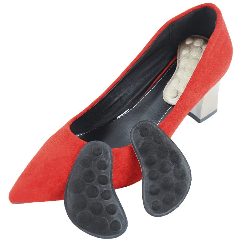 Гранулированная подушка для пятки, Женская подушка для пятки, Мужская стелька половинного размера, амортизирующий массаж, ловушка для пятки O-типа X-типа