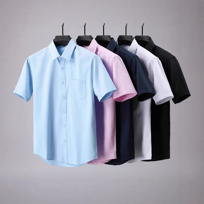 New Romon Anti-wrinkle Short-sleeved Shirt Men's Short-sleeved White Men's Shirt Non-ironing High-grade Work Clothes Shirt