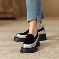Matte black brown loafers for leisure