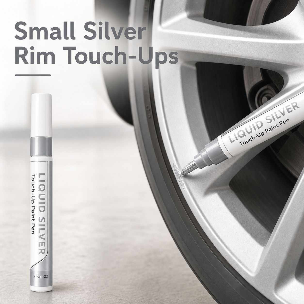 Cross-border silver repair paint pen for stainless steel refrigerator scratch repair, metal paint chipping repair pen, car wheel hub and door repair pen