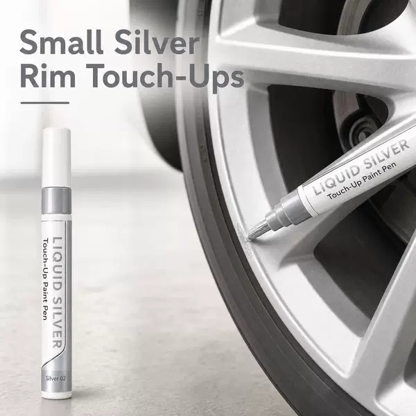 Cross-border silver repair paint pen for stainless steel refrigerator scratch repair, metal paint chipping repair pen, car wheel hub and door repair pen